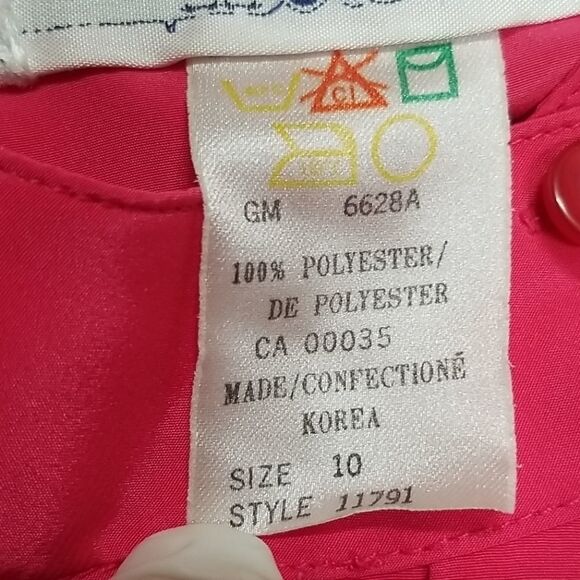 🎁5/$25 Impromptu Blouse Women's Size 10 Button Up Pink Long Sleeve Pleat - Picture 9 of 12